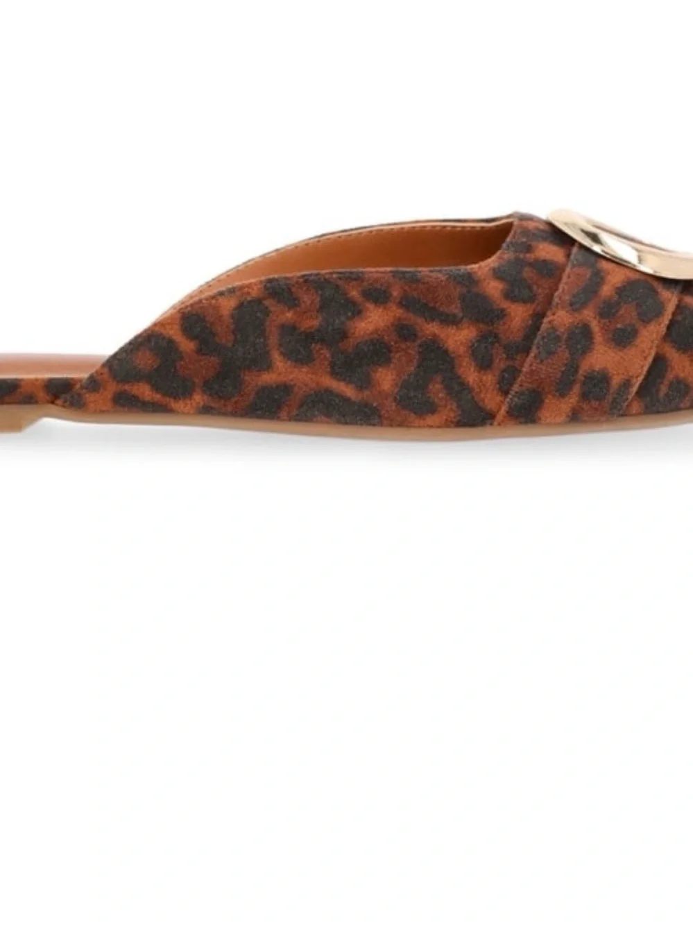 Leopard Print Size 8 & 10 Women's Pointed Mules with Gold Ring - Picture 14 of 15